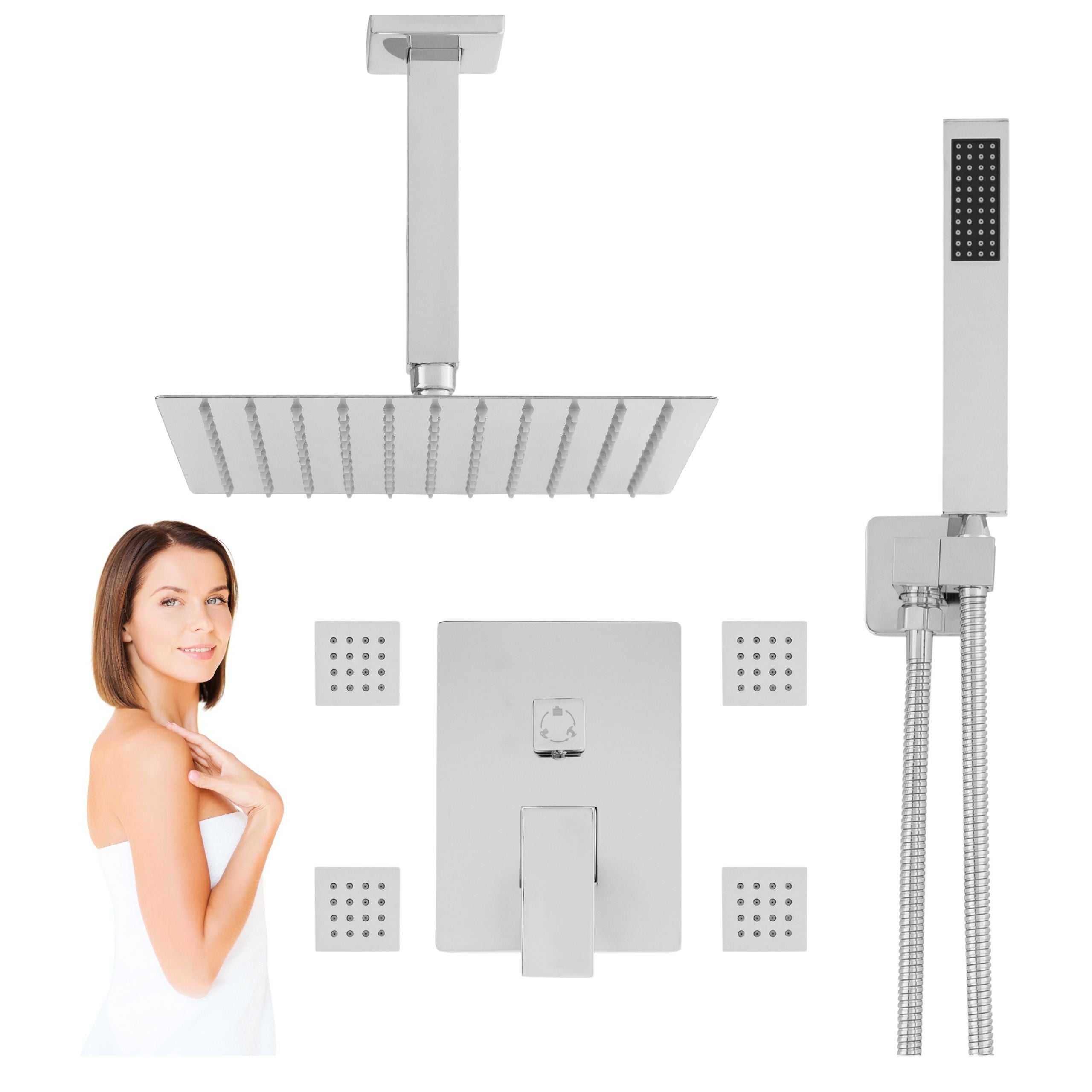 ZESTAW PRYSZNICOWY CUBO PODTYNKOWY SMARTBOX S-1210 CHROM