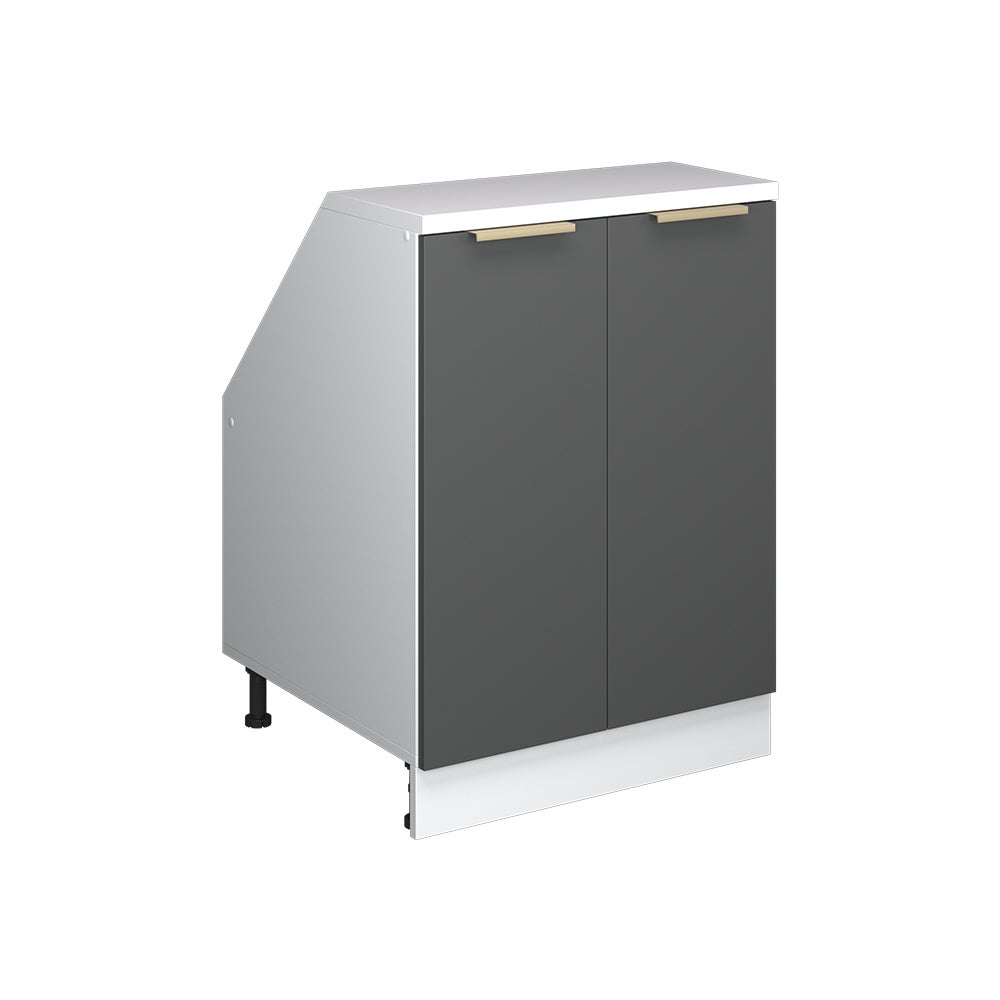 Vicco armario de cocina para techo inclinado r-line, antracita-oro, 60 cm con 2 puertas, 60 cm de profundidad