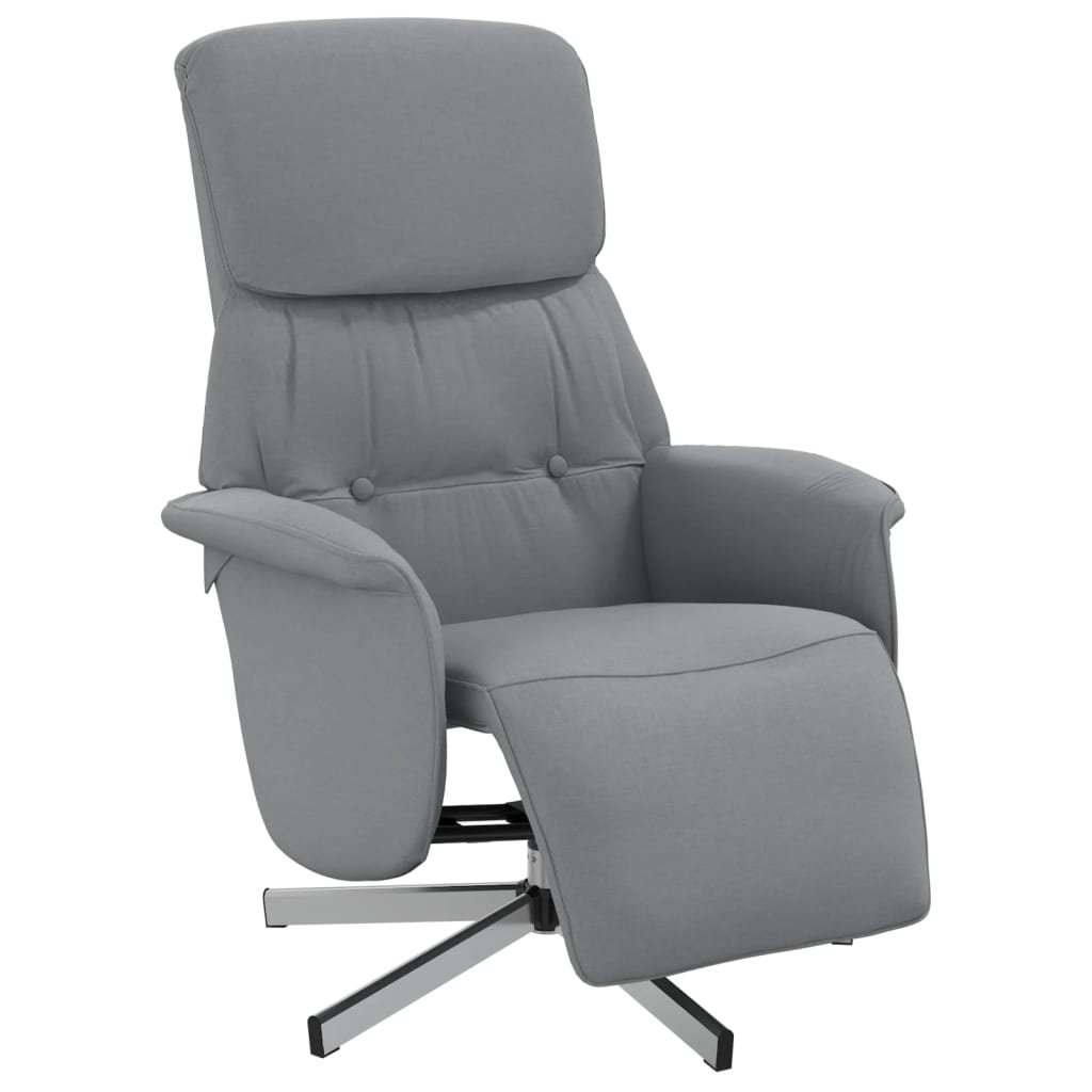 Fauteuil inclinable avec repose-pieds gris clair tissu - 2