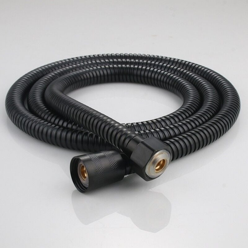 Flexo de ducha universal 2m Flexo de ducha de acero inoxidable antigiro y anticorrosión G1/2 negro - 4