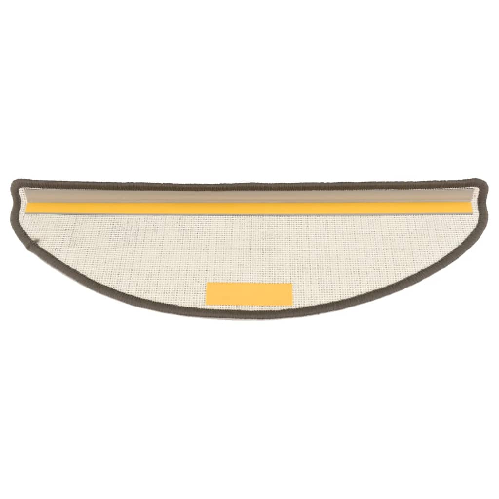 Maison Exclusive - Tappetini per scale 15 pz 65x21x4 cm Grigio Semicircolari Grandi - 6