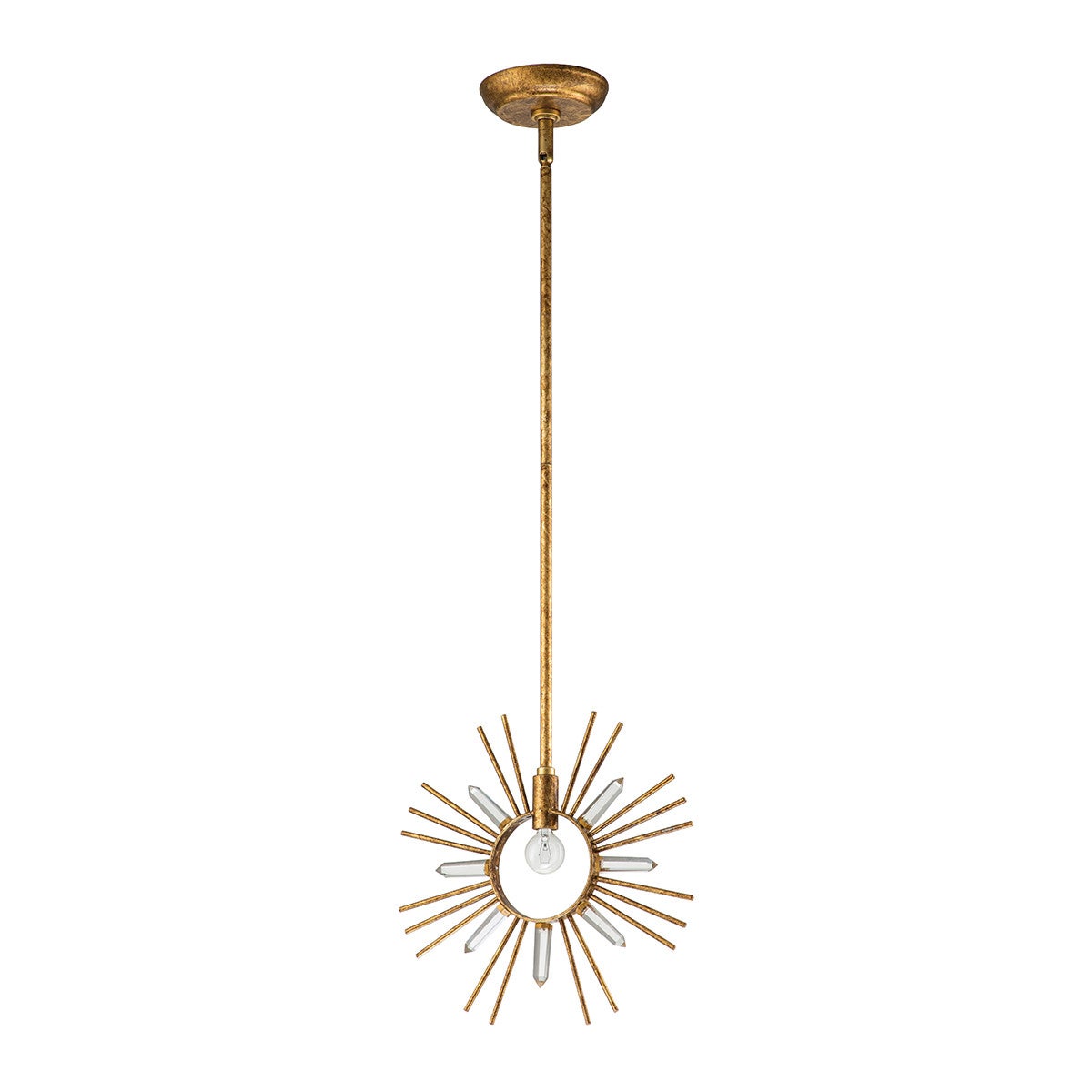 Lampa wisząca Sun King płatki złota 1xE27x60W kryształ wym:127x30,5x30,5cm IP20 Gilded Nola