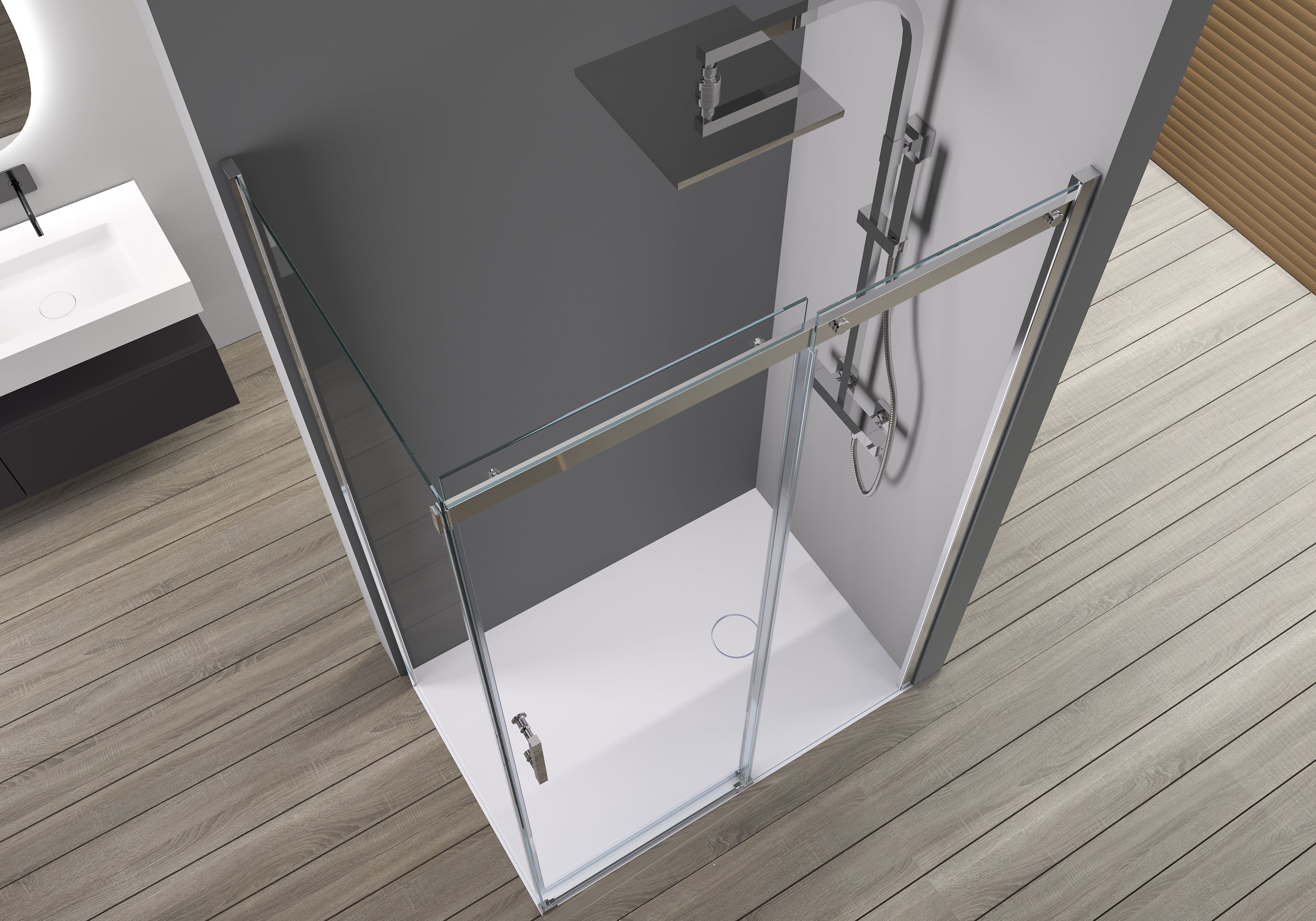 Bernstein Kabina prysznicowa DX806A drzwi przesuwne szkło ESG 6mm - 130x100 cm - 4