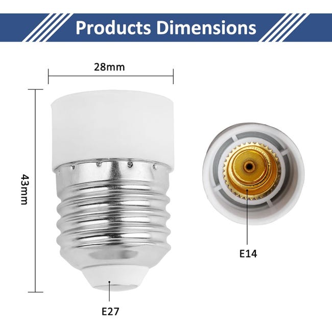 ILEEDear E27 vers E14 Adaptateur de douille de 6 pièces Adap ILEEDear E27 vers E14 Adaptateur de douille de 6 pièces Adap