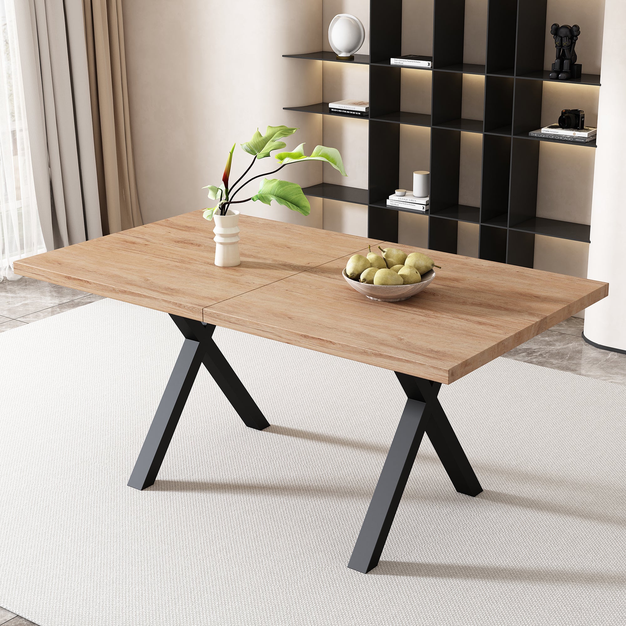 Table à manger extensible 120-180 x 80 x 76 cm - Noir Table à manger extensible 120-180 x 80 x 76 cm - Noir