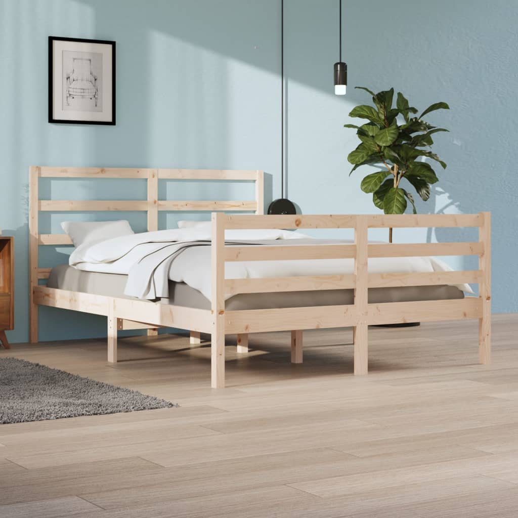 Cadre de lit Blanc 160 x 200 cm Bois de pin massif