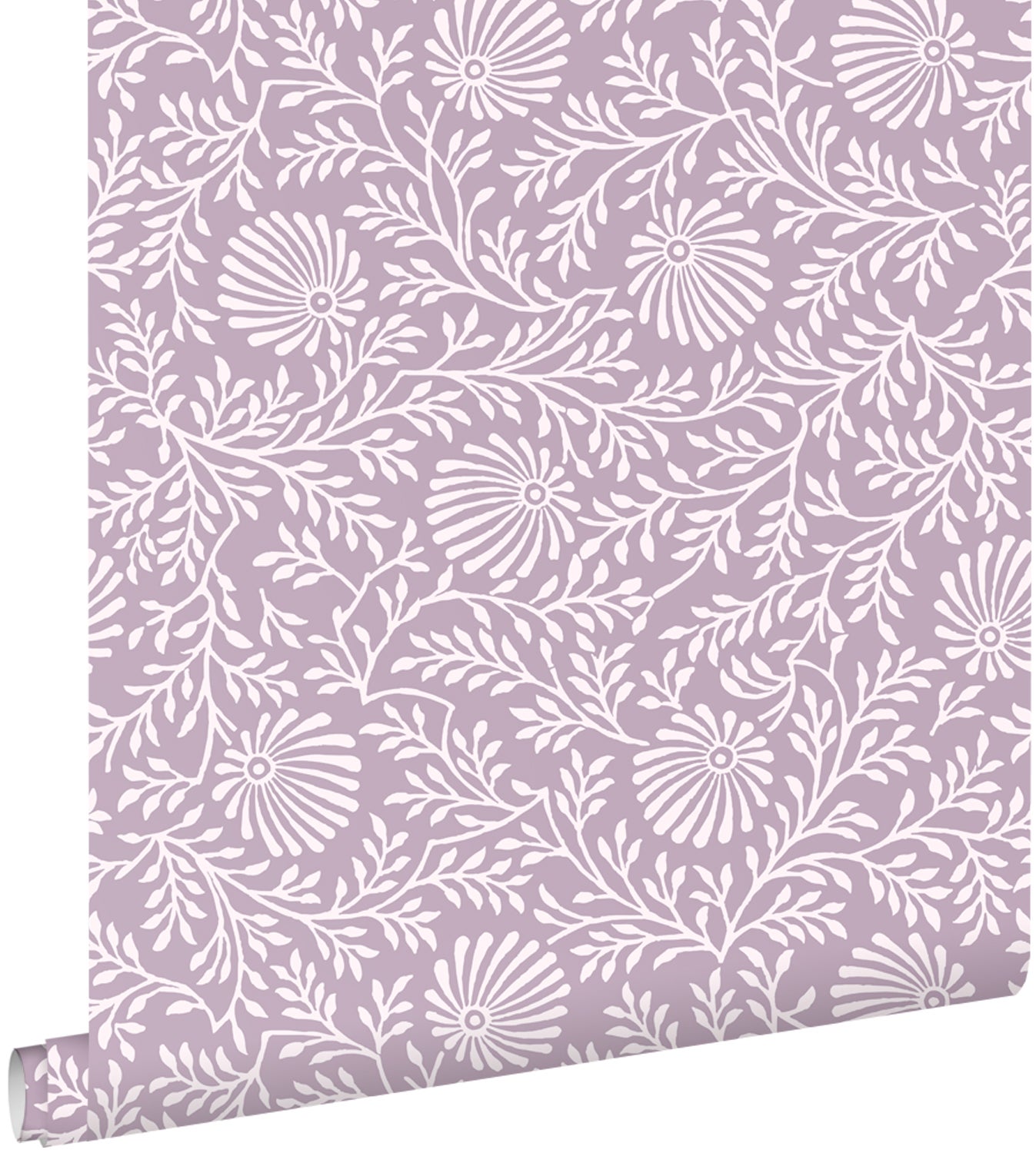 Tapeta zabytkowe kwiaty liliowo fioletowym - 50 x 900 cm - ESTAHOME