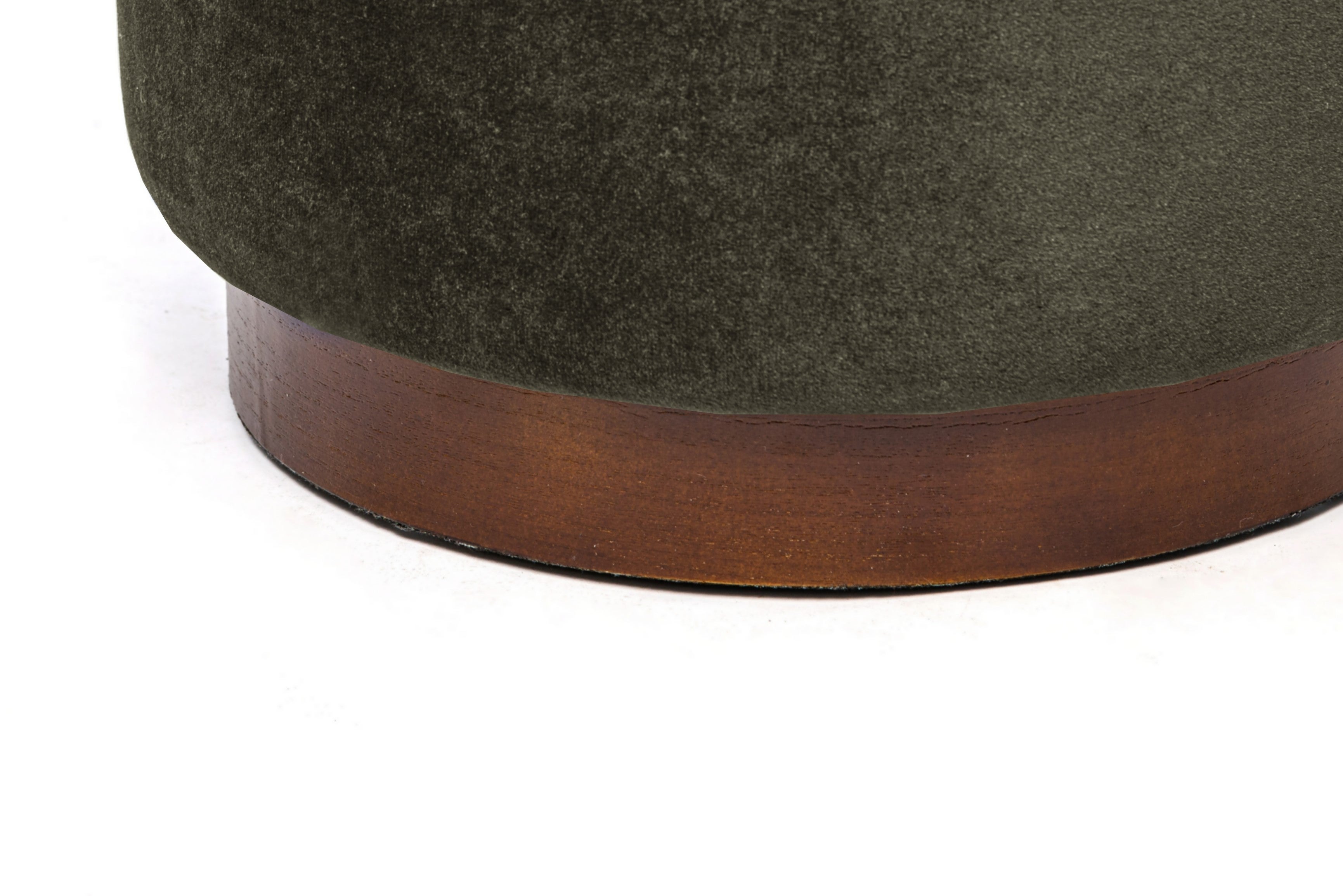 Nordlys - Pouf de Salon Base en Bois Marron Velours Marron - 4