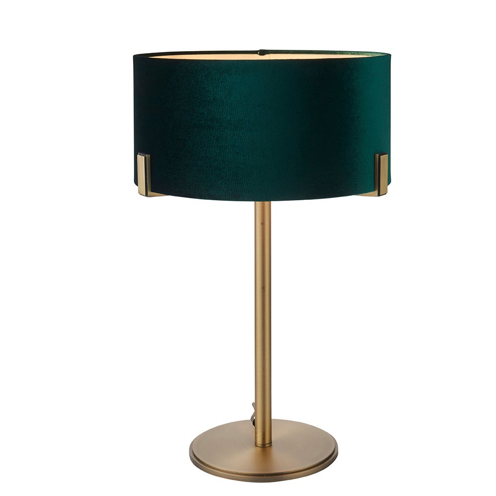 Lampa stołowa HAYFIELD matowa antyczna mosiężna 1xE27x20W metal wym:59x37x37cm IP20 Endon