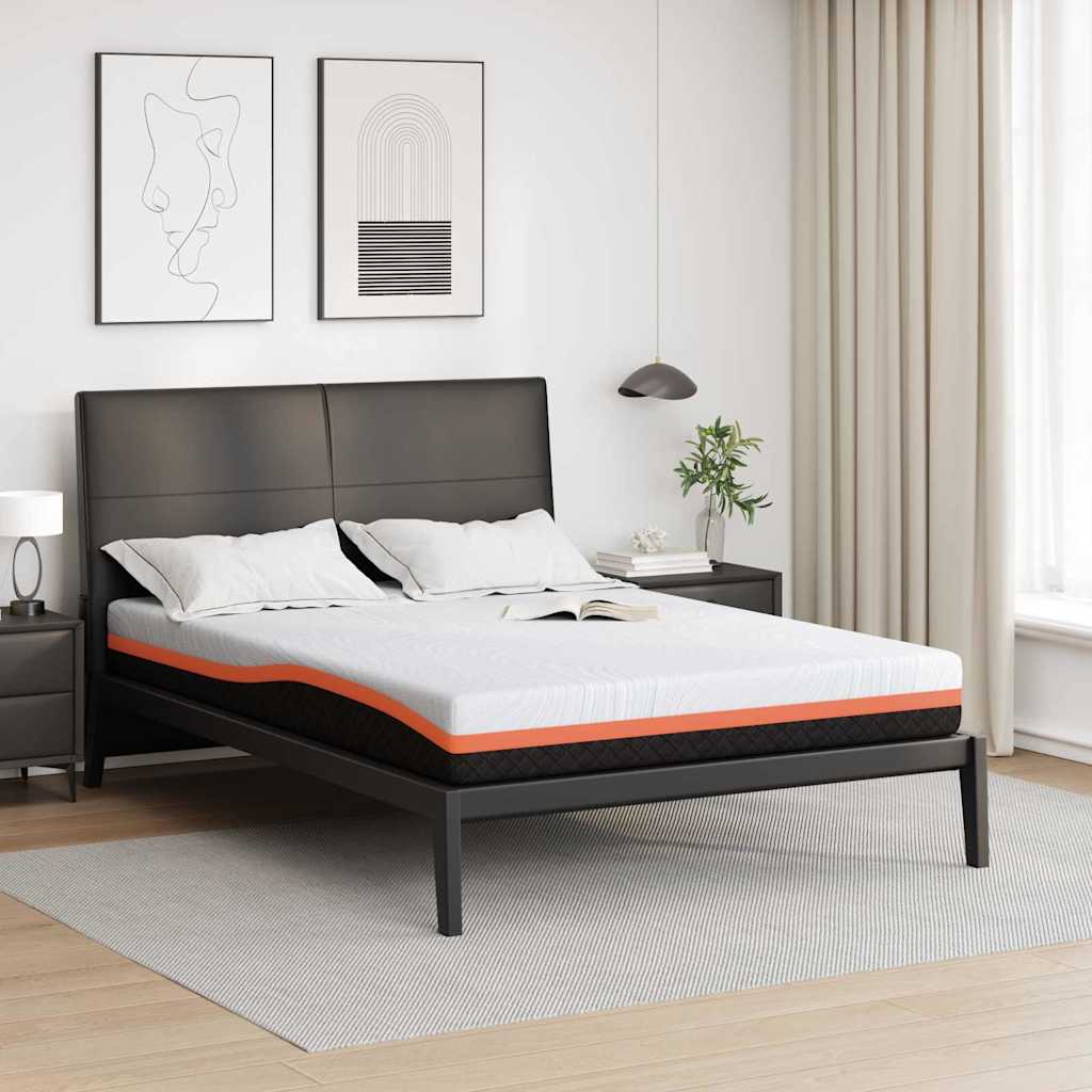 Materac Biały i czarny 140 x 190 cm Tkanina żakardowa vidaXL