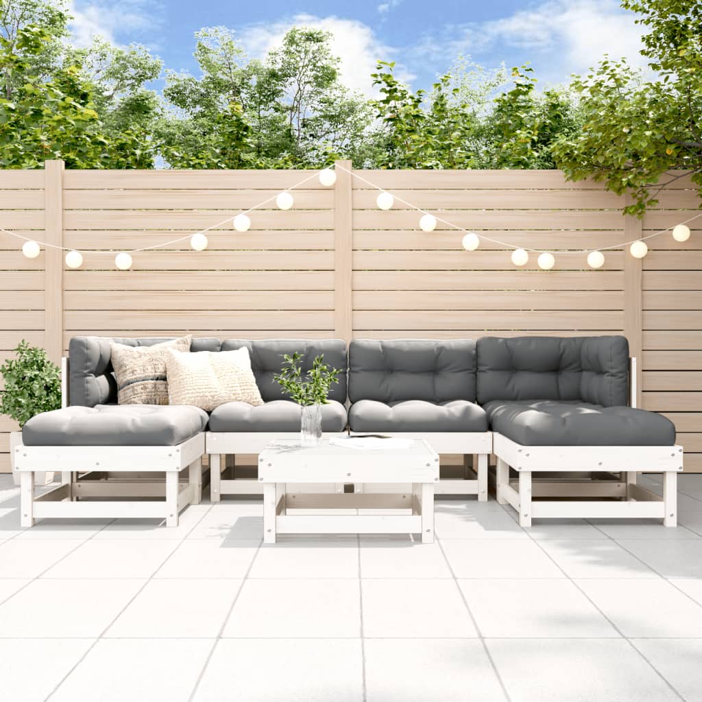 Zestaw mebli ogrodowych vidaXL Lite drewno sosnowe Modułowy design biały