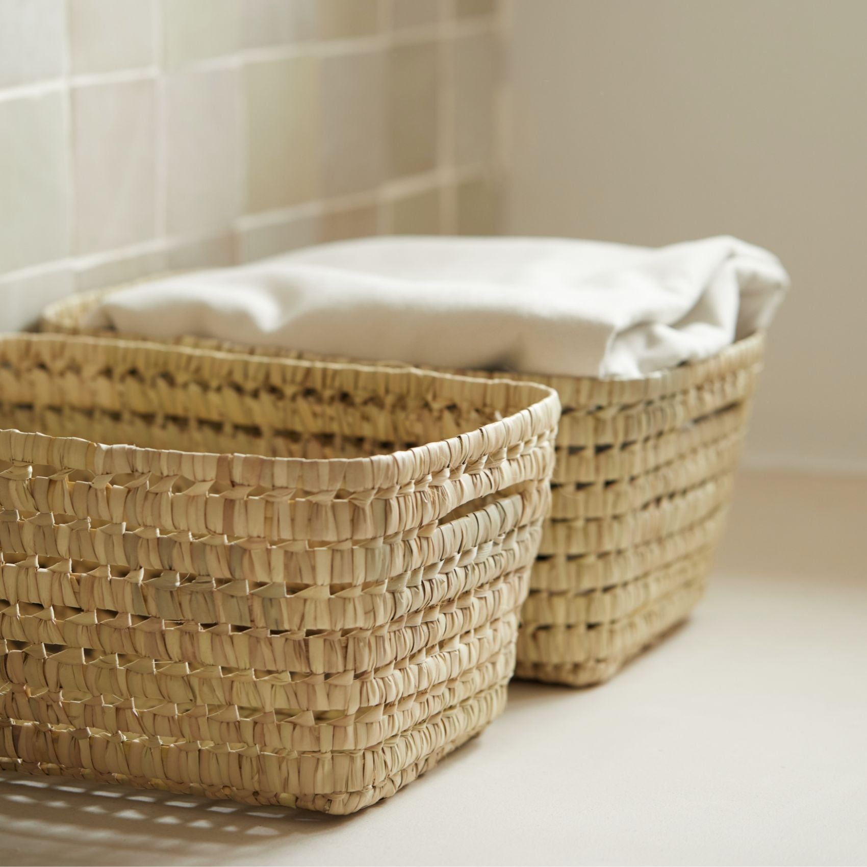 Panier de rangement rectangle Palm - Naturel - 37x24x17 cm - Osier - 3