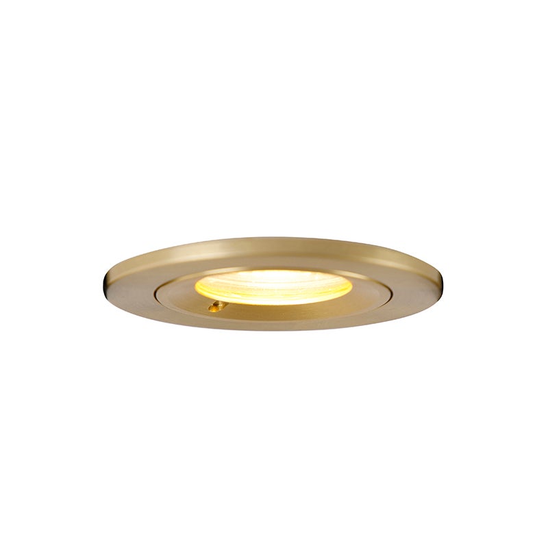 Qazqa spot encastré - Xena - gold, gu10, max. 50w, 7.9cm, rond, IP44, idéal pour la salle de bains - 3