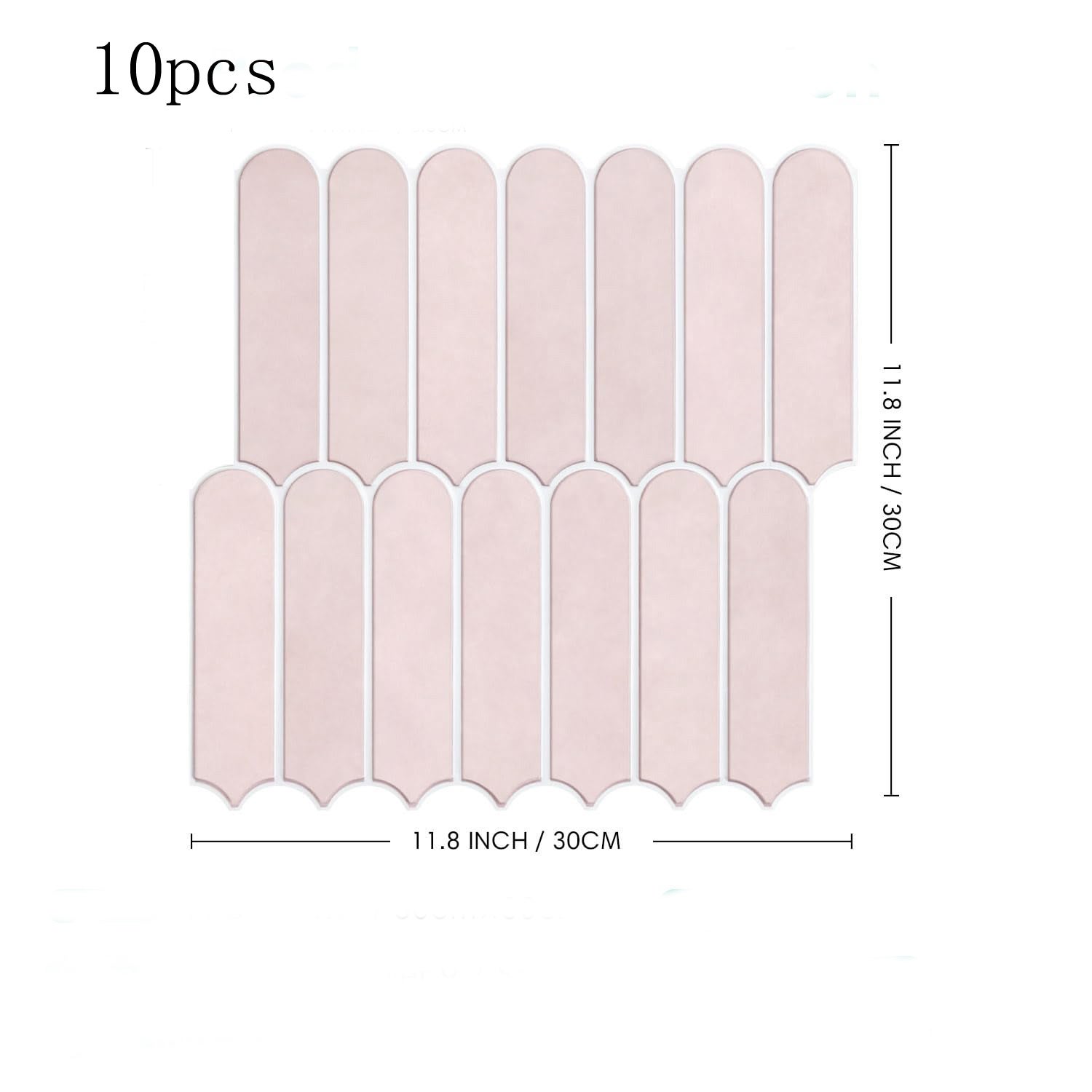 Set di 10 adesivi 3D per piastrelle, in PVC, effetto griglia, 30 x 30 cm, ideali per cucine, bagni e mobili. - 2
