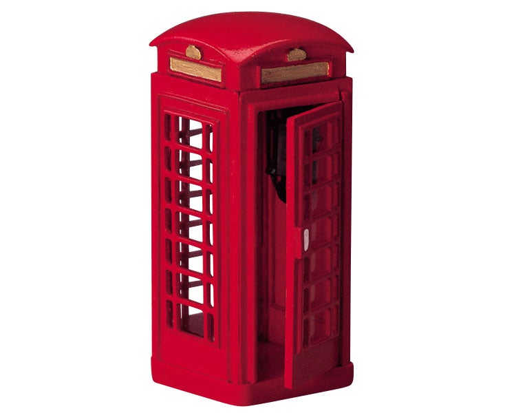 Cabine téléphonique rouge en métal accessoires pour village de Noël h 7