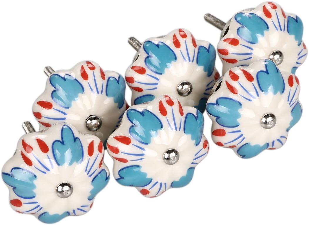 Perphin Lot De 6 Boutons De Tiroir En Céramique En Forme De Cœur Avec 3 Tailles De Vis – Boutons De Meubles De Cuisine Pour Placard, Armoire (rose Poudré