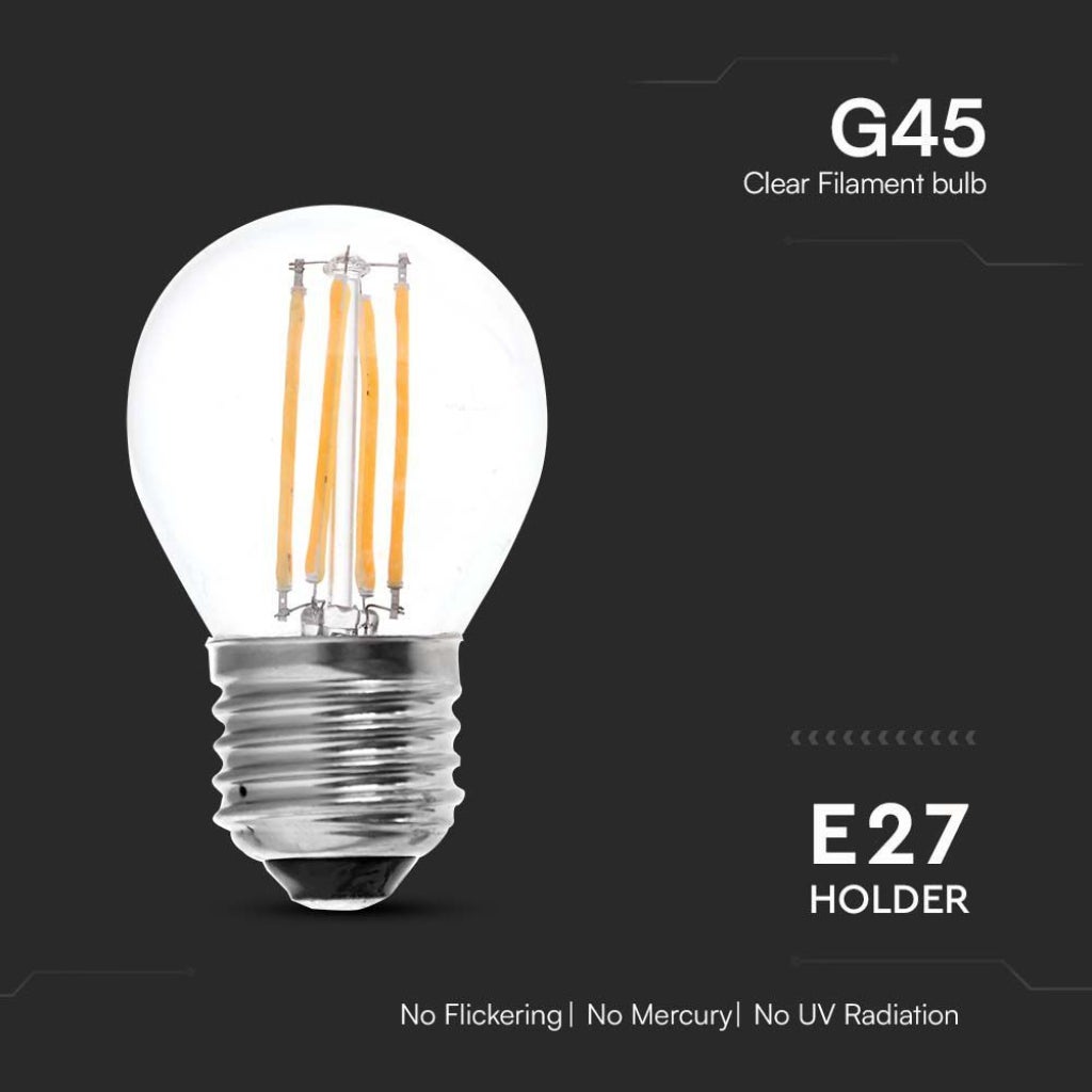 Bombilla LED E27 6W 100LM/W G45 Filamento 3000K - 4