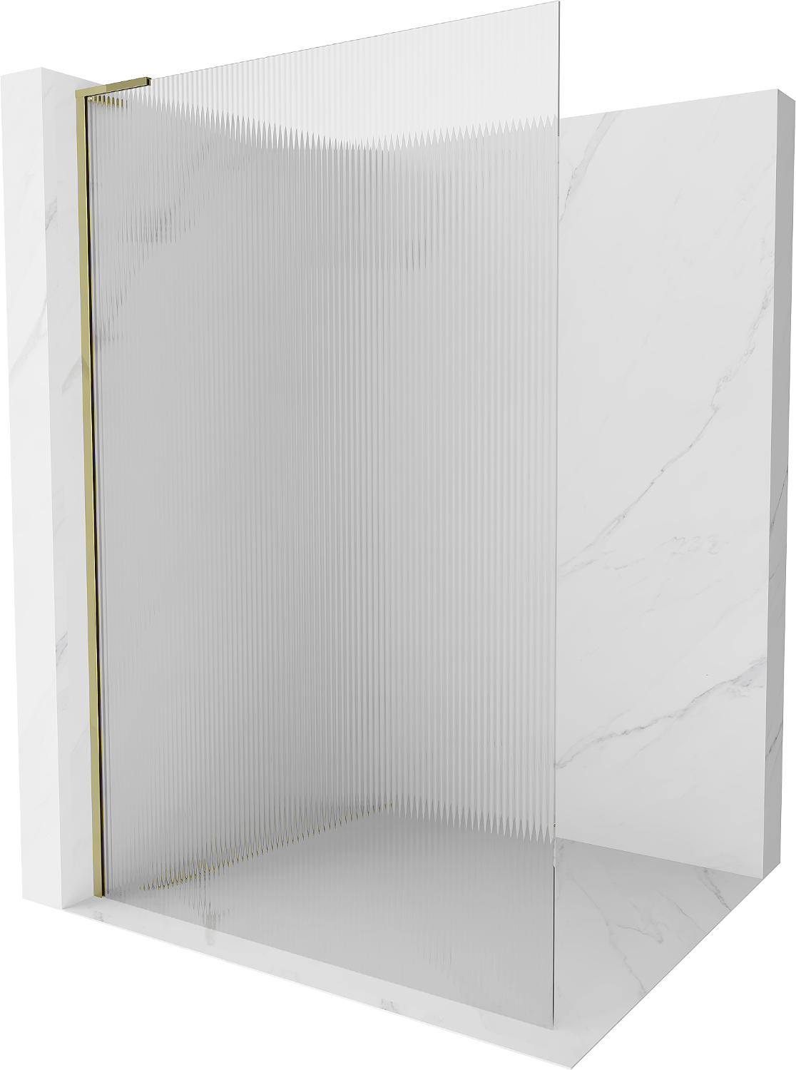 Mexen Kioto L ścianka prysznicowa Walk-in 70 x 200 cm, prążki, złota - 800-070-103-50-09