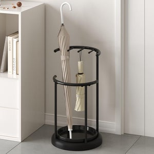 Porte-parapluie Blanc Carré Stockage pour cannes bâtons Acier 48,5 cm
