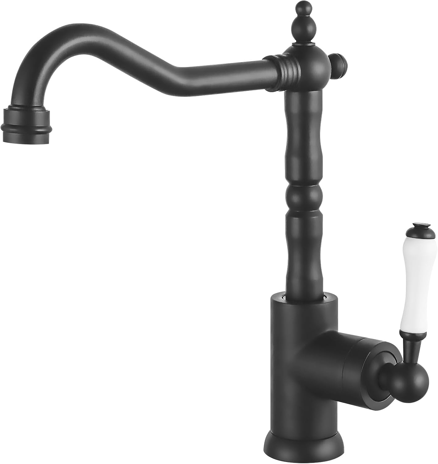 Bateria kuchenna w stylu vintage, bateria mieszaczowa, obrotowa bateria łazienkowa, jednouchwytowa, mosiężna, czarna