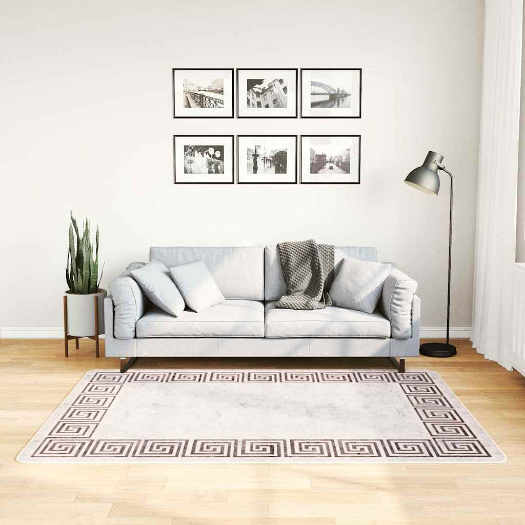 Dywan, możliwość prania, 120x180 cm, jasny beż vidaXL