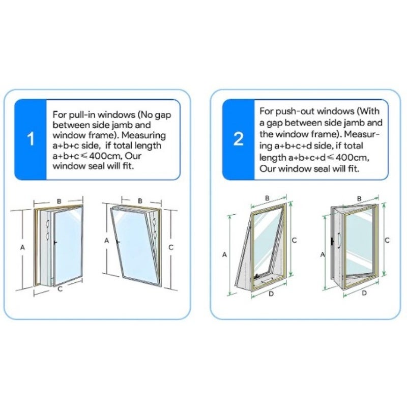 AUTRUCKER Tiras de sellado para puertas y ventanas corredizas de 4 metros, tela de sellado para aire acondicionado portátil, deflectores de velcro - 6