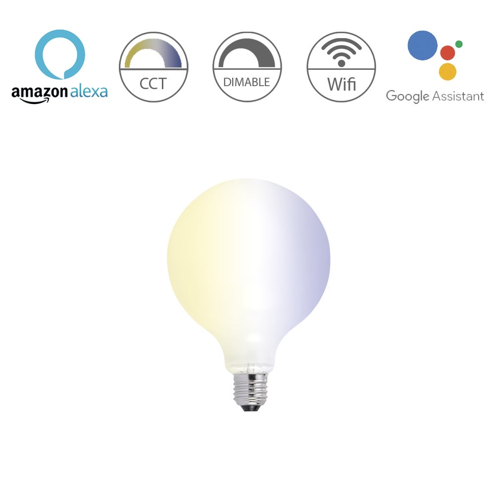 IluminaShop Bombilla LED Inteligente Smart E27 G125 Milky Cristal Dimable CCT 7W WiFi Compatible con Alexa y Google Home 3000+4000+6000 - 3
