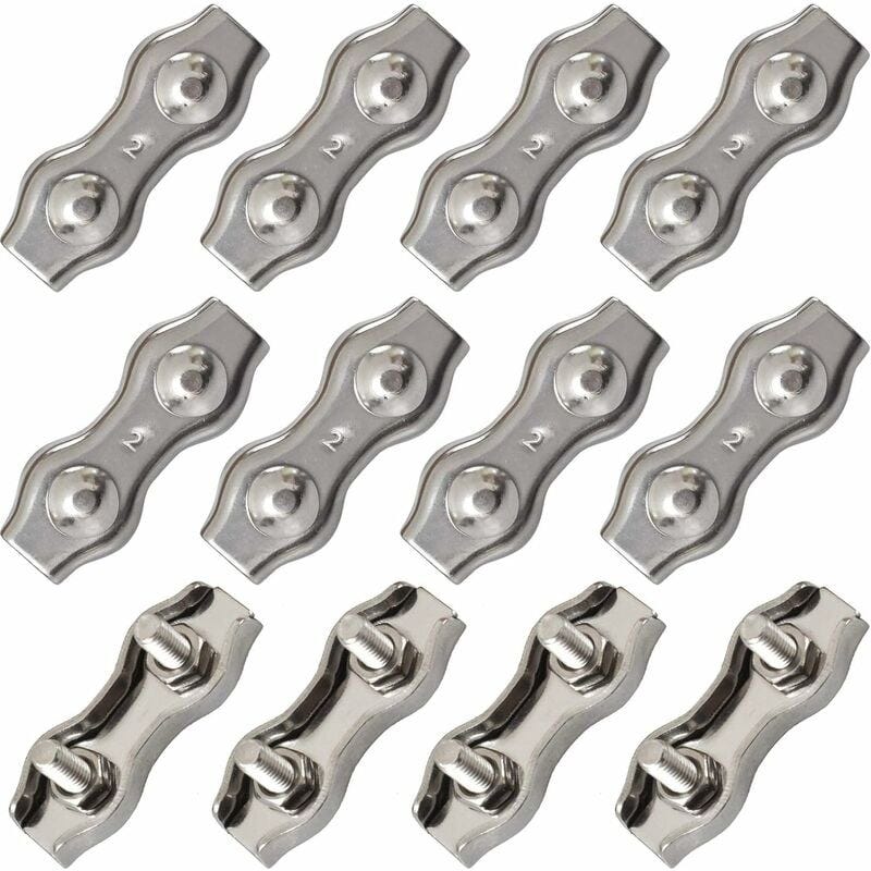 Fascette per cavi in acciaio inossidabile duplex da 12 pezzi, connettore per corda M2, fascetta per cavo in acciaio da 1,5 mm | Leroy Merlin Fascette per cavi in acciaio inossidabile duplex da 12 pezzi, connettore per corda M2, fascetta per cavo in acciaio da 1,5 mm | Leroy Merlin