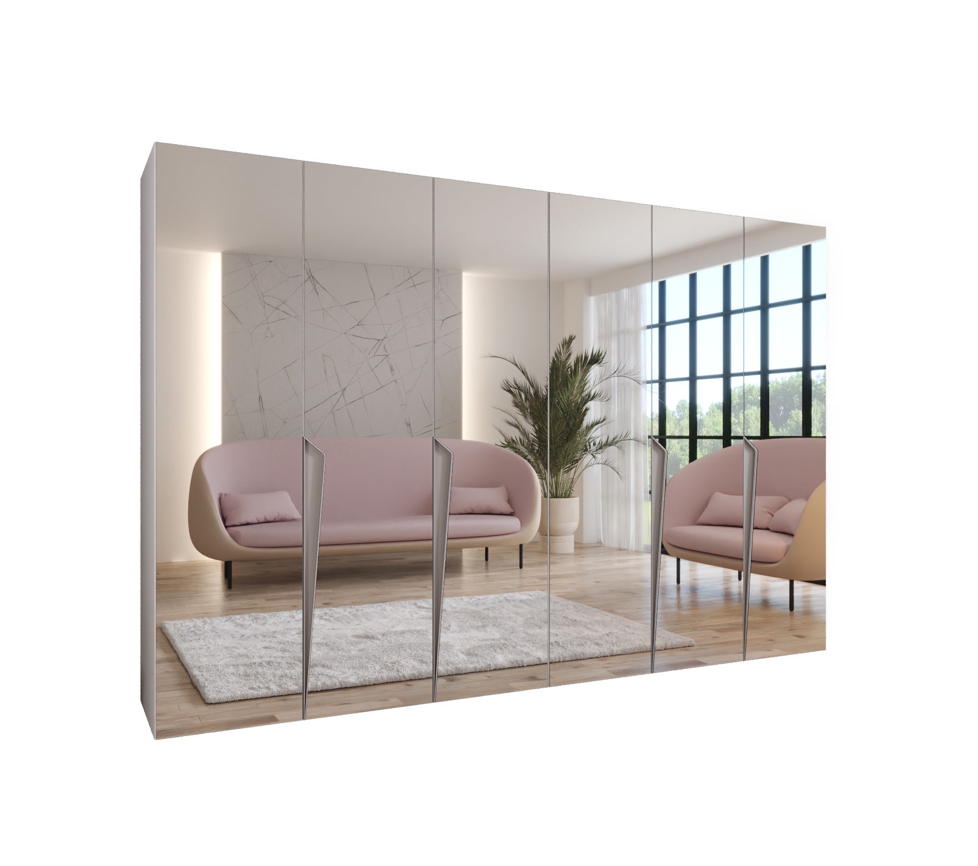 Szafa uchylna otwierana Piano 3 300 (150x2) x 52 x 202 cm biały + u. kaszmir