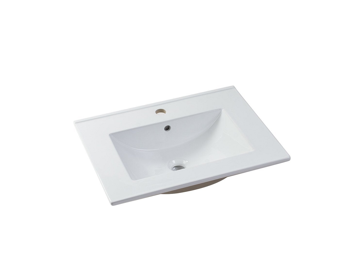 Meuble de salle de bain suspendu avec simple vasque - Coloris naturel clair - 60 cm - KAYLA - 4