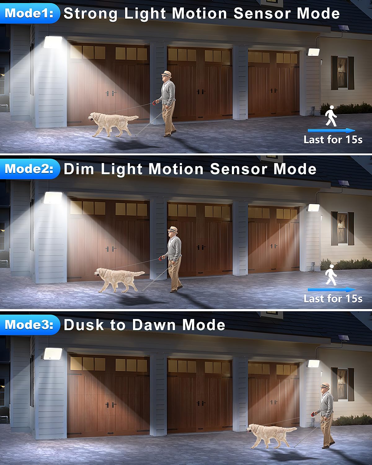 2 luci con sensore di movimento solare, luce di inondazione solare 172 LED con telecomando, luce di sicurezza solare impermeabile, 3 modalità - 3
