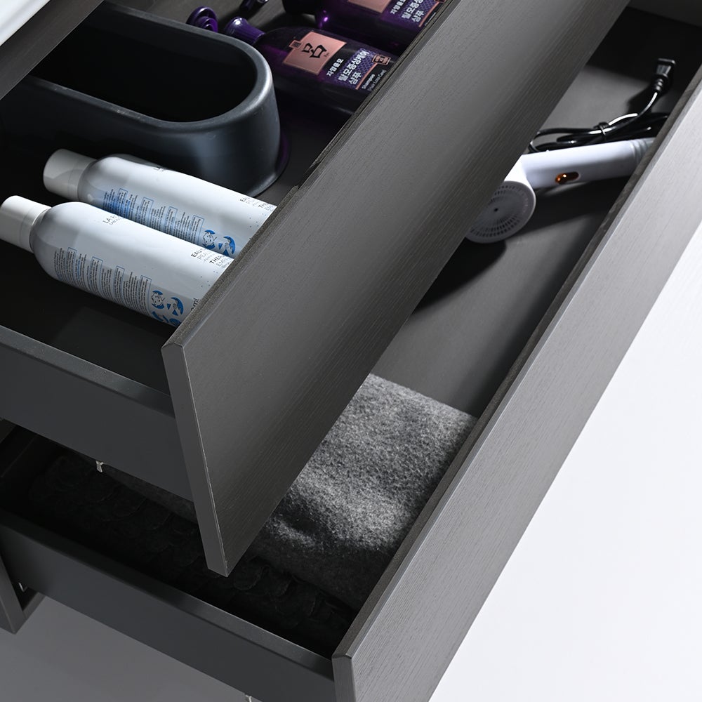 Meuble salle de bain double vasque 120cm gris et miroir LED LB-8331G - 6