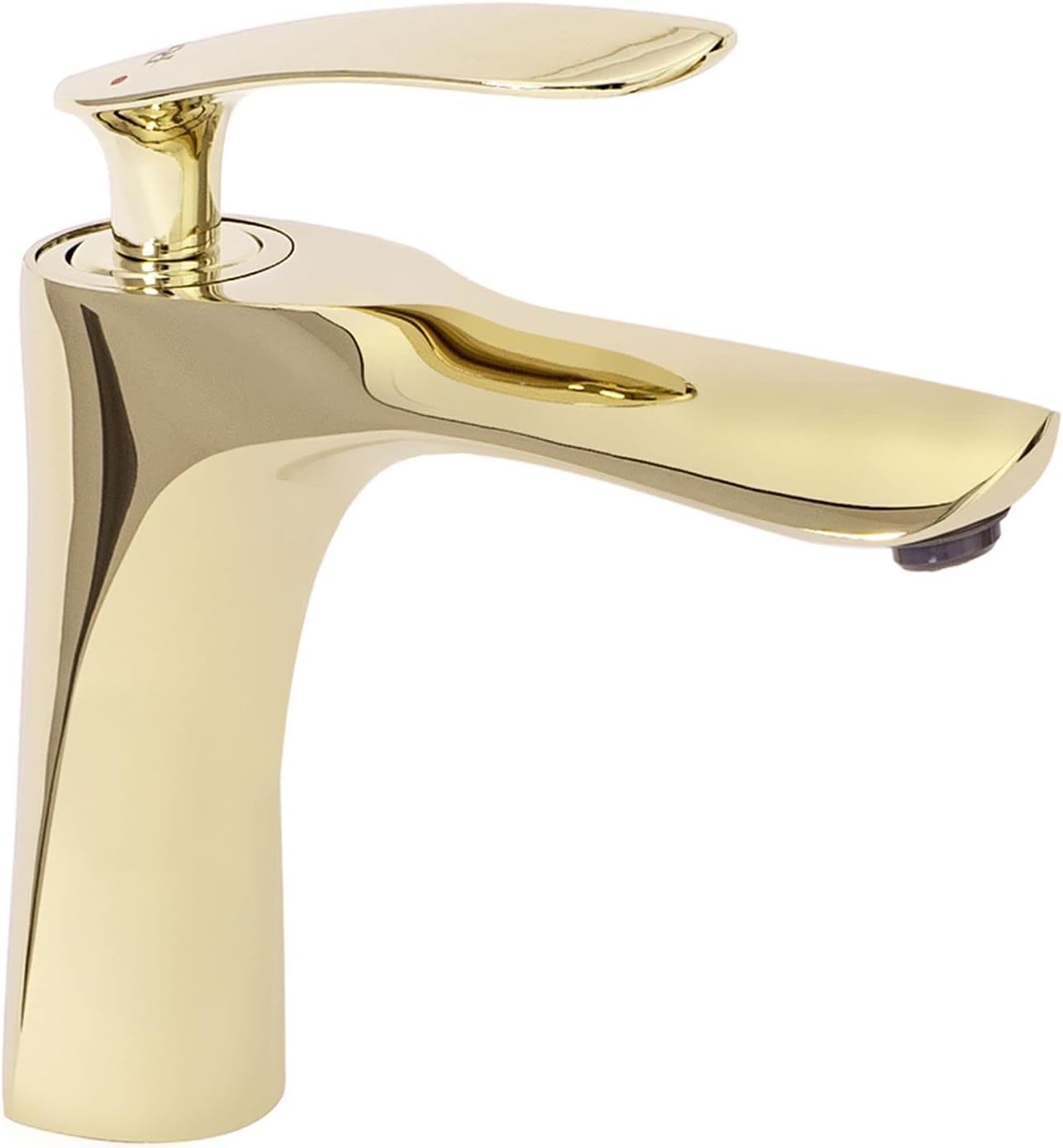 Niska bateria umywalkowa, mosiężna bateria łazienkowa, pojedynczy uchwyt, regulowany kran do mycia rąk, ciepła i zimna woda