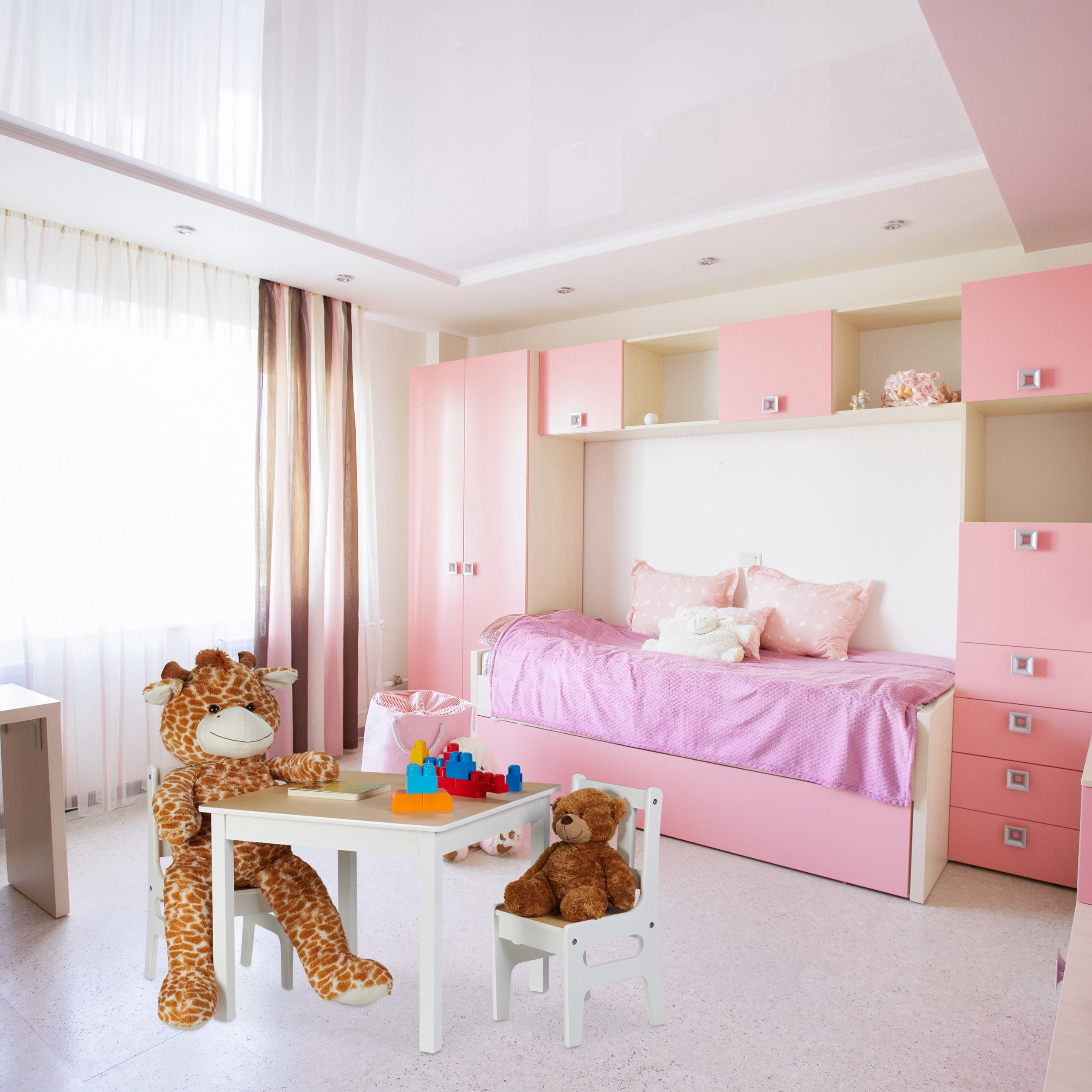 Set Tavolino E 2 Sedie Per Bambini Relaxdays - In MDF Bianco Per Cameretta, Altezza Ridotta - Foto 12