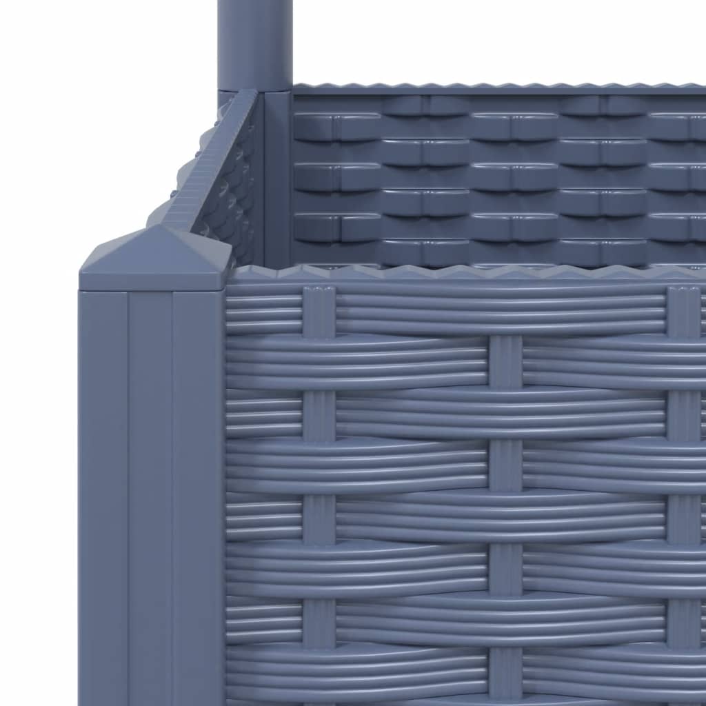 Maison Exclusive - Vaso de jardim com treliça azul-acinzentado 80x40x121,5 cm PP - 7