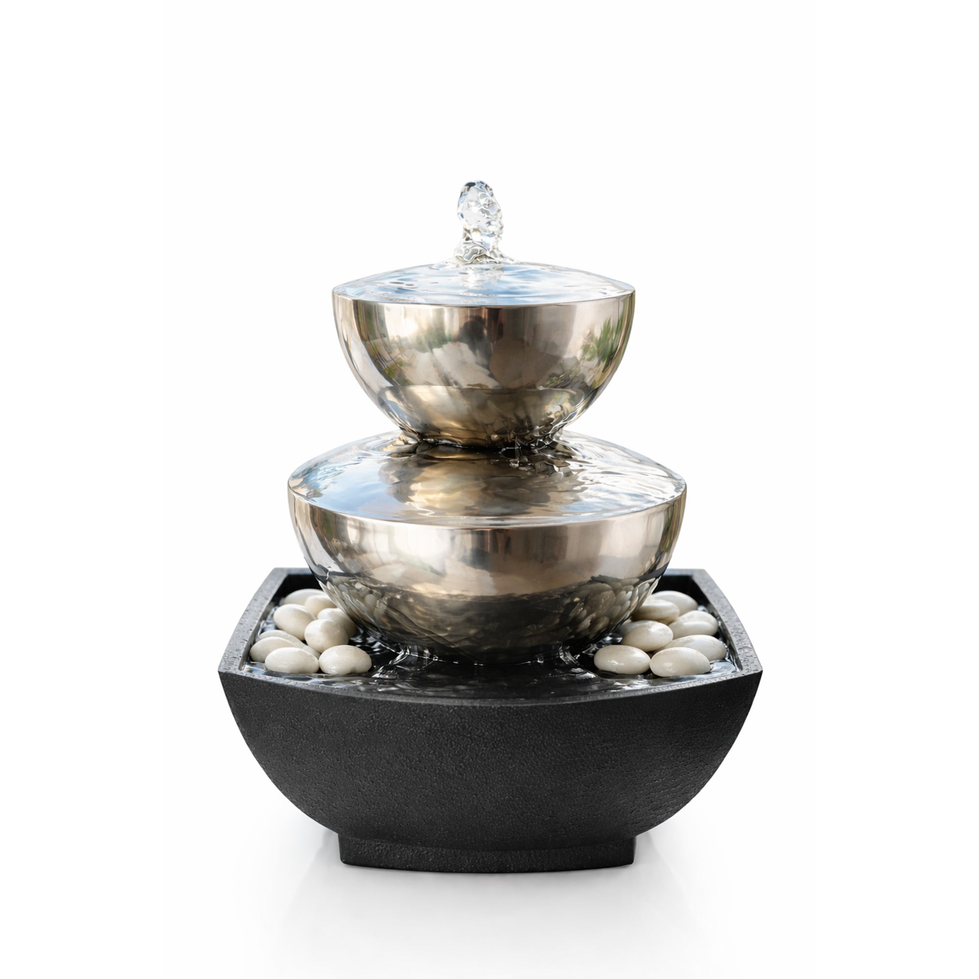 KÖHKO Fontanna stołowa 25016 – dekoracyjna fontanna ze stali nierdzewnej