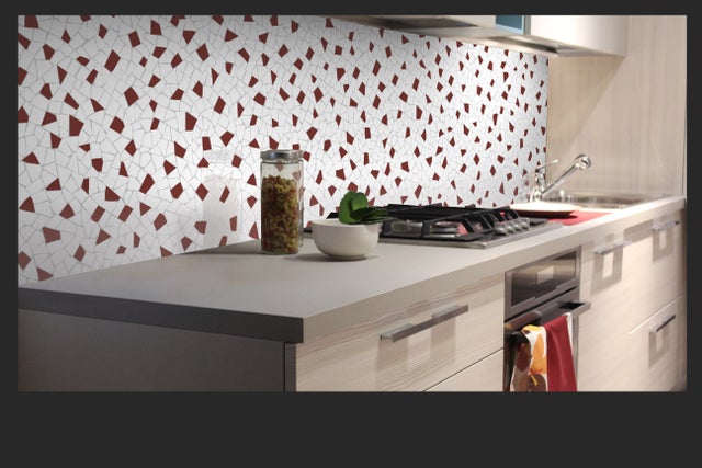 Bordure Mosaïque Céramique Rouge Tachetée Brillant – Baguette Déco Pour Salle De Bain Et Cuisine
