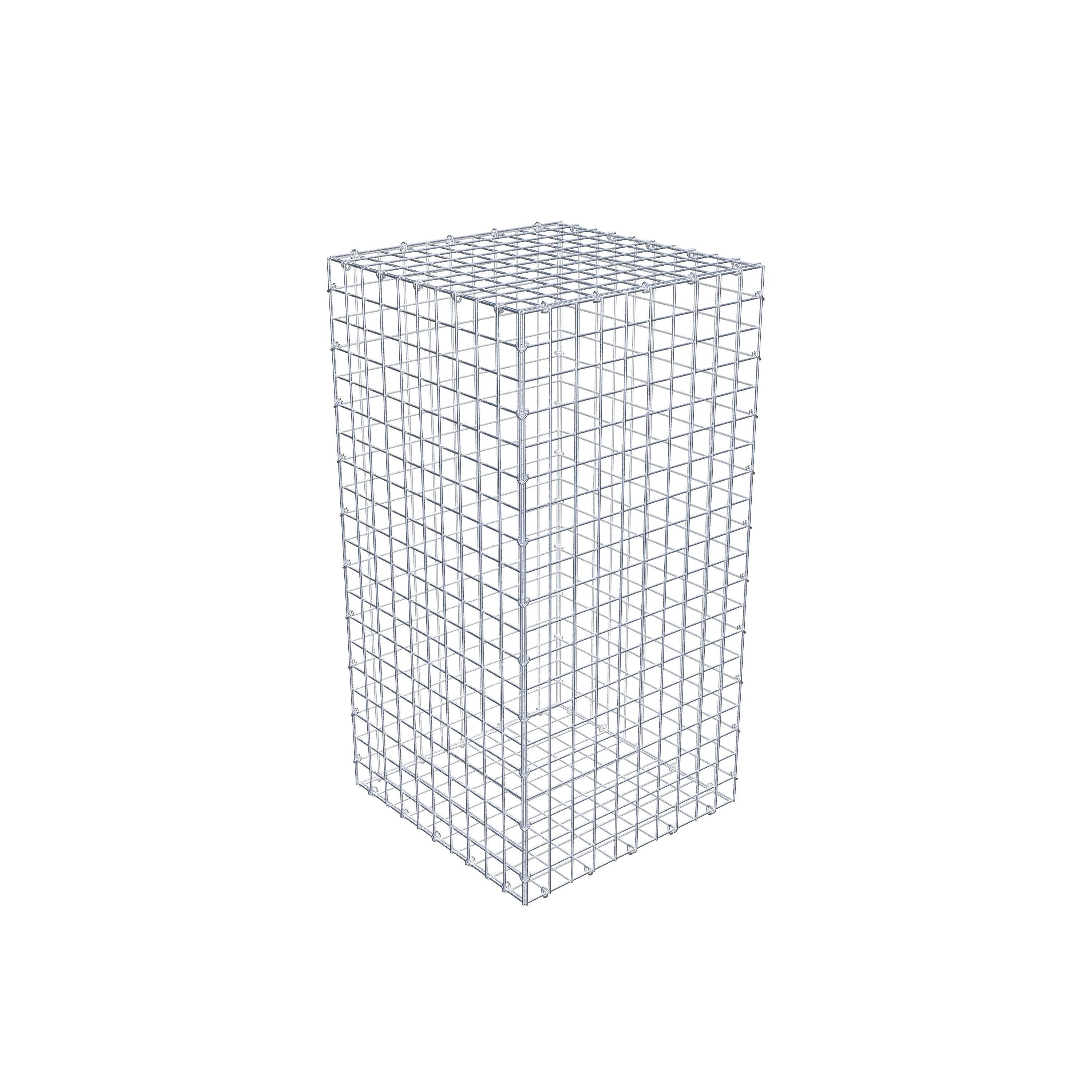 Gavión de acero galvanizado 100x50x50cm (LxAxP), malla 5 x 5cm, Anillo en C, jaula metálica para muro o jardín - 3