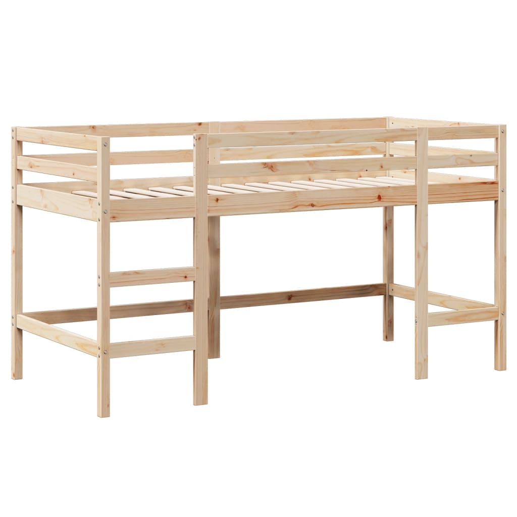 Lit superposé et échelle et toit 90x190 cm bois de pin massif - 4