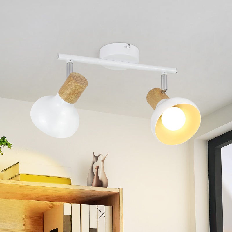 ZMH Reflektor sufitowy w stylu industrialnym z gwintem E14 i regulowanym kloszem z żelaza (żarówka nie jest dołączona)