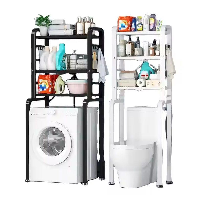 Étagère de Dessus de Machine à Laver  Métal Noir  3 Niveaux  Pliable  152,5 x 71 x 50 cm - 5