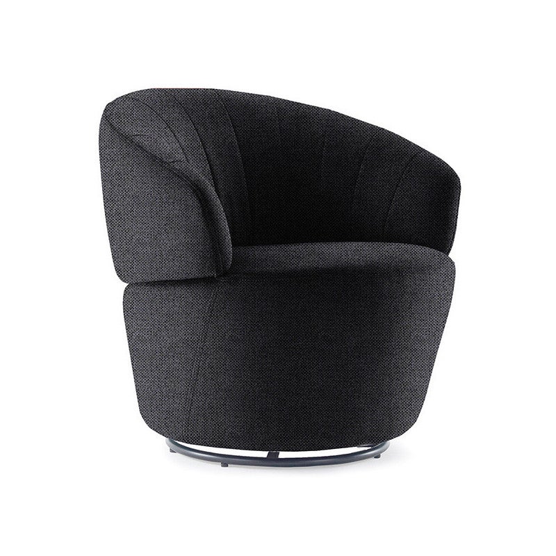 Fauteuil rond pivotant 360° tissu gris anthracite moderne - COROLLA ...