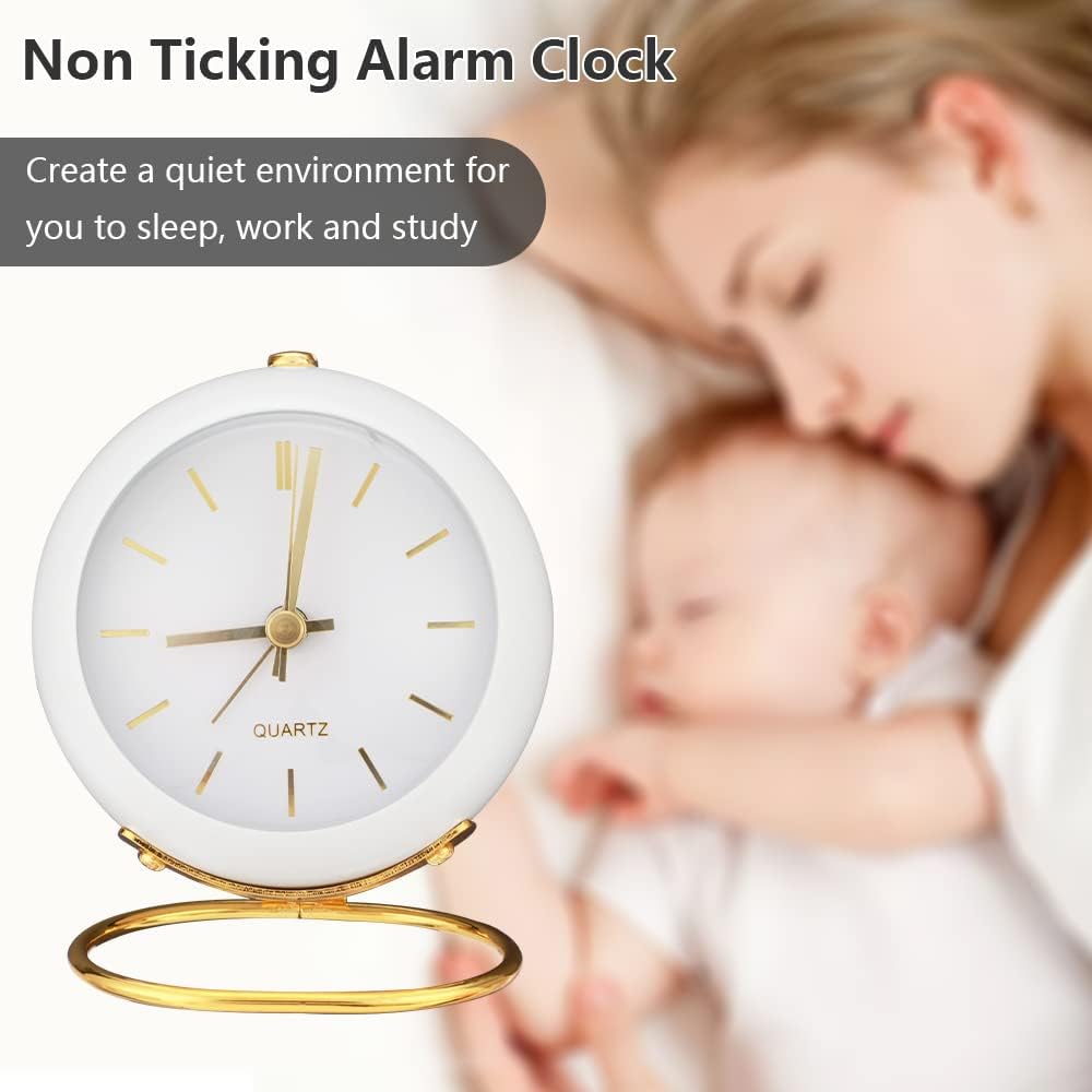 Sveglia Floreale Silenziosa – Design Carino A Fiore – Piccola E Colorata Per Camera Da Letto O Scrivania – Funzione Snooze - 2