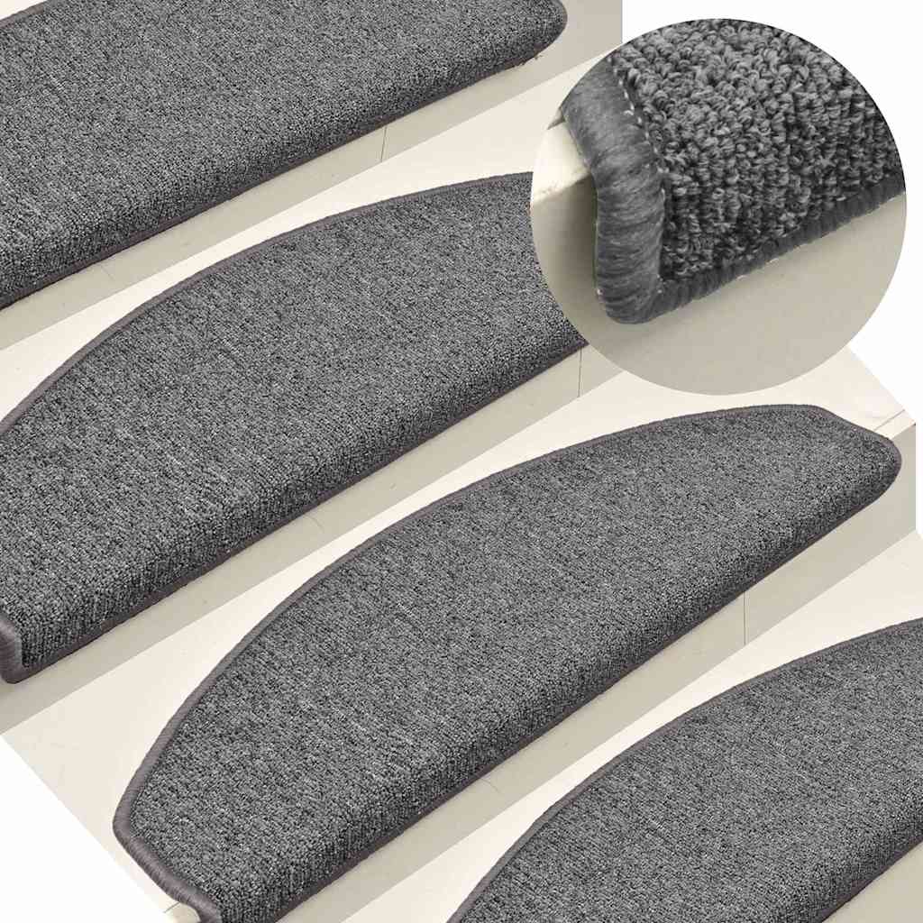 Tapis d'escalier 30 pcs | Paillasson d'escalier | Tapis de marche gris foncé 65x24x4 cm CFW451322 - 5