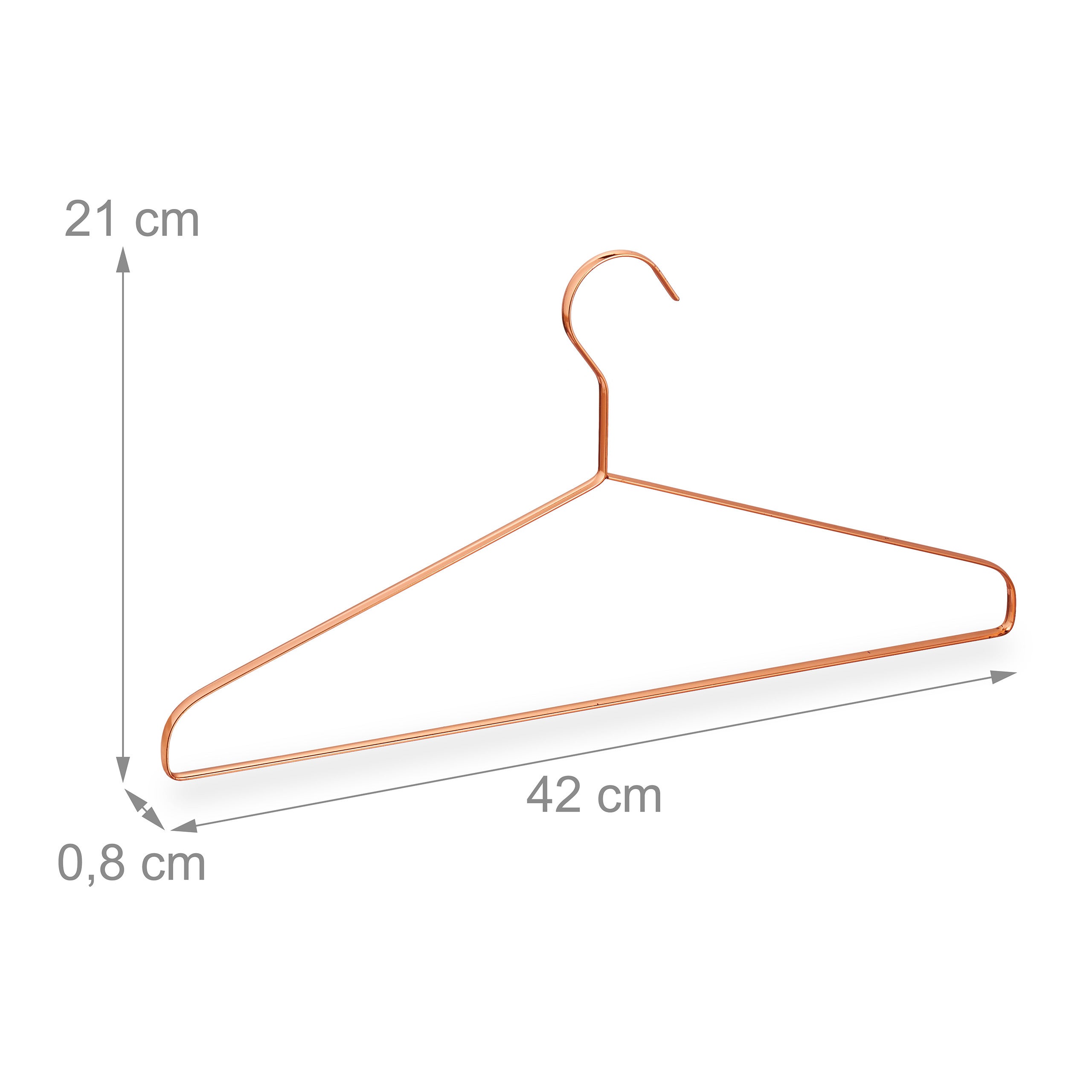 Lot de 24 cintres, chemises et vestes, peu encombrants, métal, 42 cm de large, beaux, couleur cuivre - 4