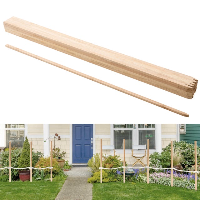 Piquets de Clôture Jardin VEVOR, Lot de 25, Poteaux Pointe 17,53&nbsp;x&nbsp;12,7&nbsp;x&nbsp;1219,2&nbsp;mm, Piquets pour Clôtures Anti-érosion, Délimiter les Zones de Jardin