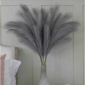Lot De 6 Tiges D'herbe De La Pampa Artificielle Bleue - 109 Cm - Décoration Vase, Mariage, Maison