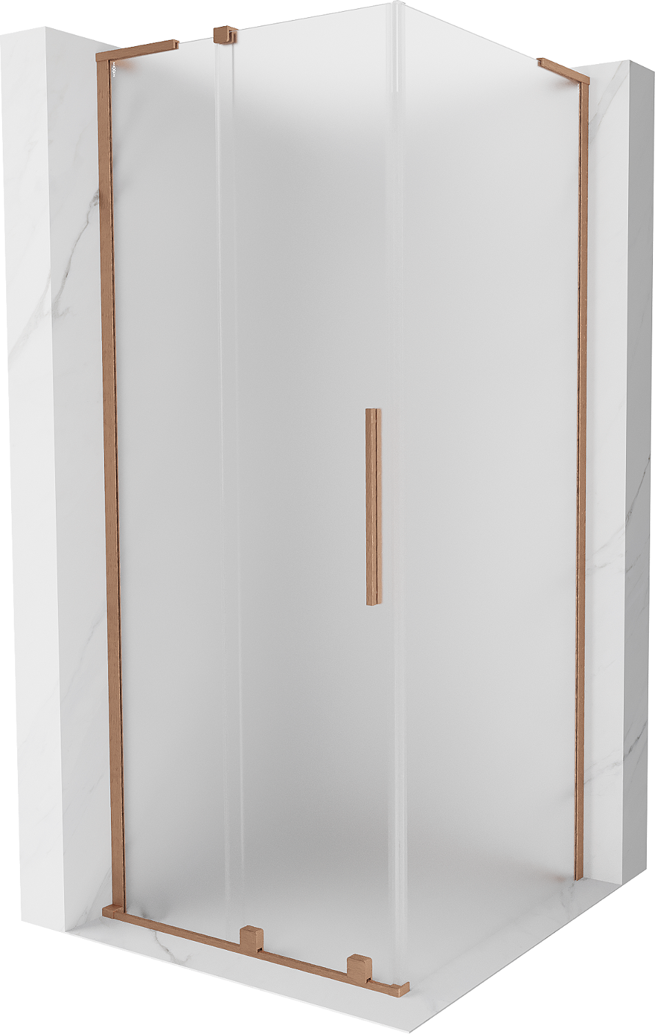 Mexen Velar L kabina prysznicowa rozsuwana 110 x 110 cm, szron, miedź szczotkowana - 871-110-110-33-65