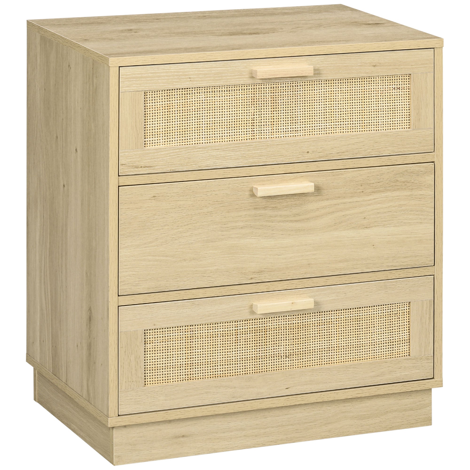Commode design bohème en rotin avec 3 tiroirs, meuble de rangement pour ...