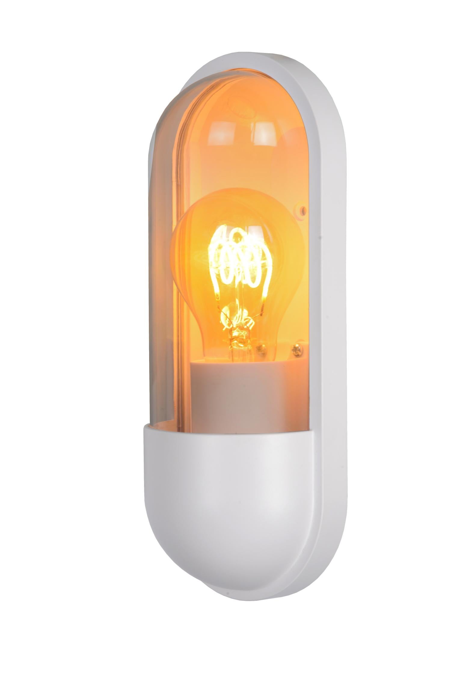 Kinkiet zewnętrzny CAPSULE biały 1xE27x40W wym:24x8,8x9,6cm IP65 Lucide